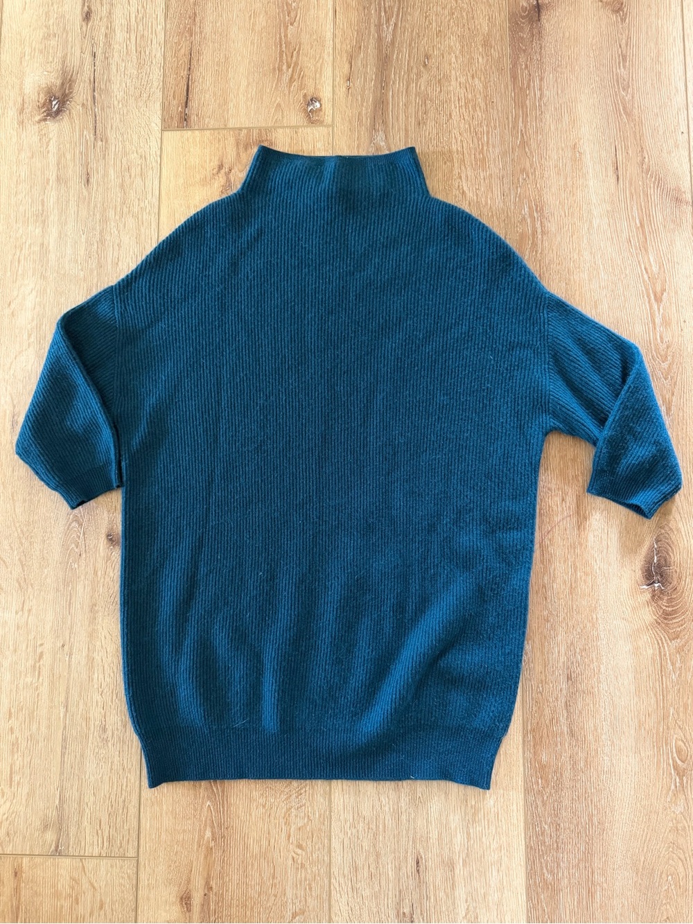 Demylee | Women's Teal Short-Sleeve Turtleneck Sweater | 💯 Cashmere | size M